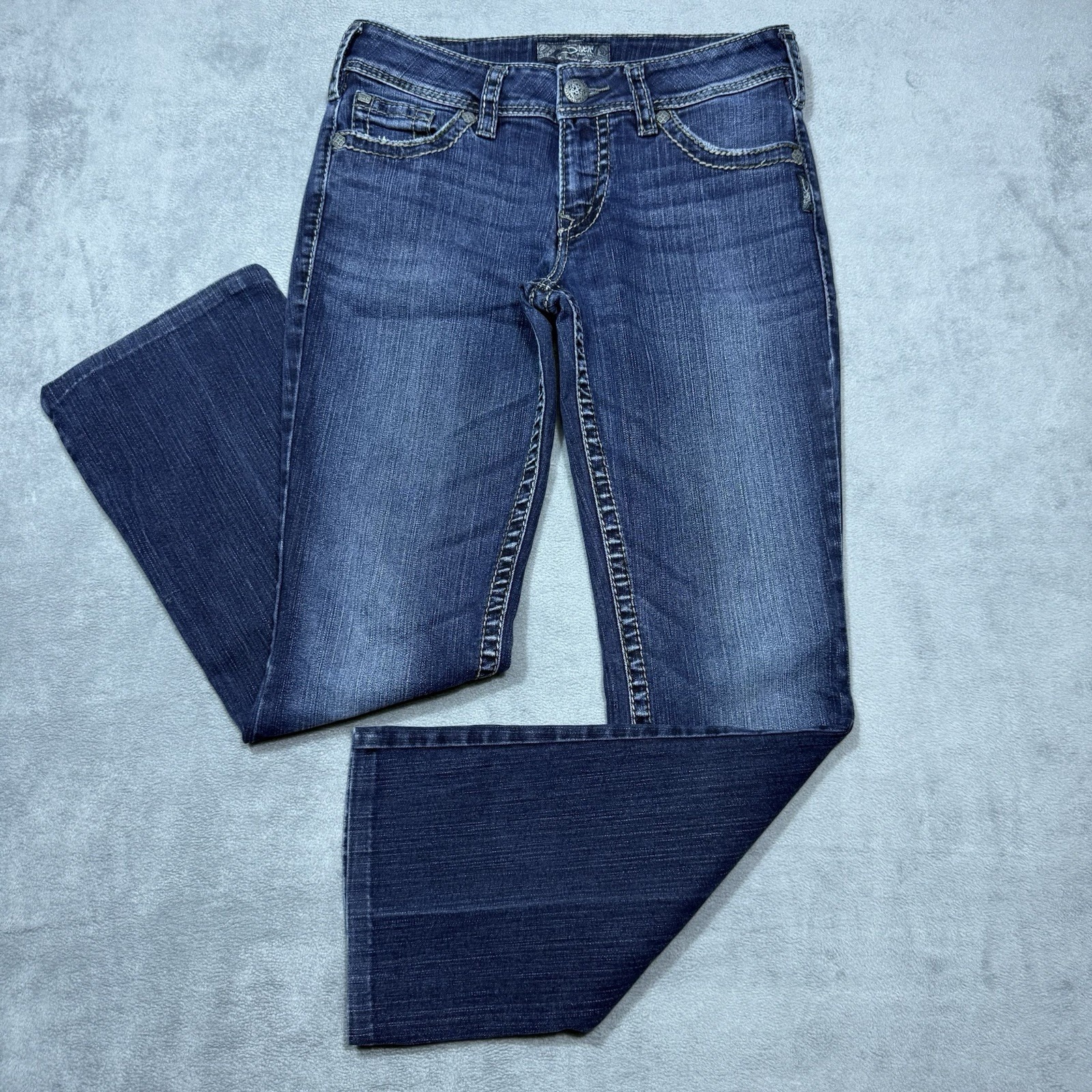 Silver Jeans Womens 29x29 Suki Surplus Bootcut Lowrise Indigo Stretch Boho Usa